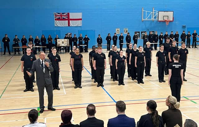 Principal Andrew Cropley gave a speech and thanked the UPS staff and students for a successful parade