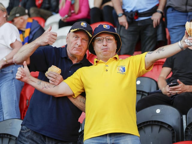 Mansfield fans at the Sky Bet League 2 match against Doncaster Rovers FC at the Eco-Power Stadium
Photo Chris & Jeanette Holloway / The Bigger Picture.media