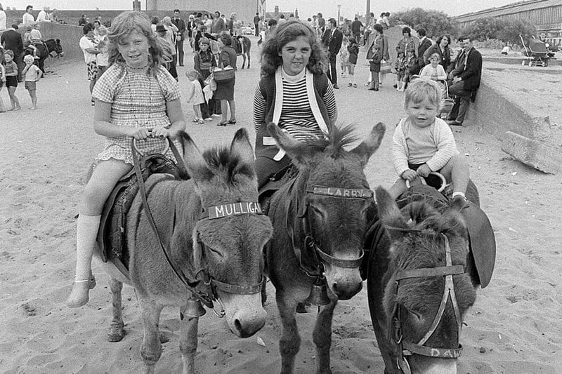 Can you spot any familiar faces enjoying a donkey ride?