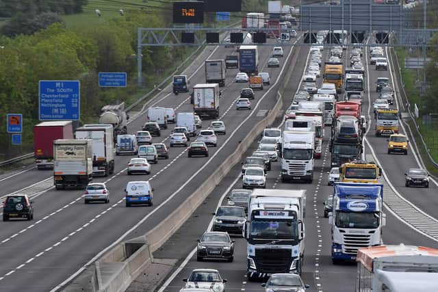 There are delays on the M1 after a crash.