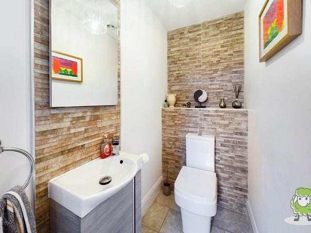 This one of the toilets or cloakrooms at the £600,000 property. A neat and compact space.