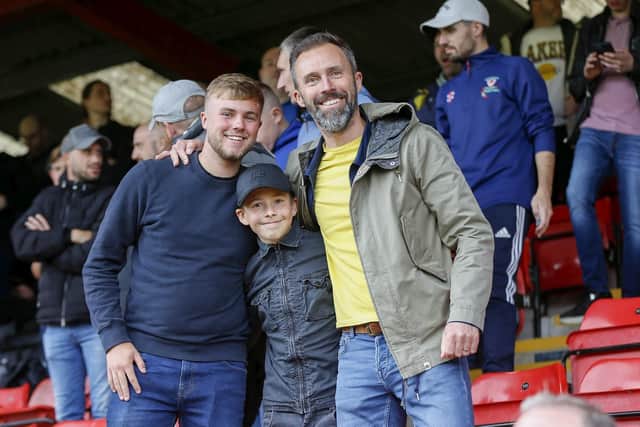 Mansfield Town fans ahead of the opening day draw at Crewe.