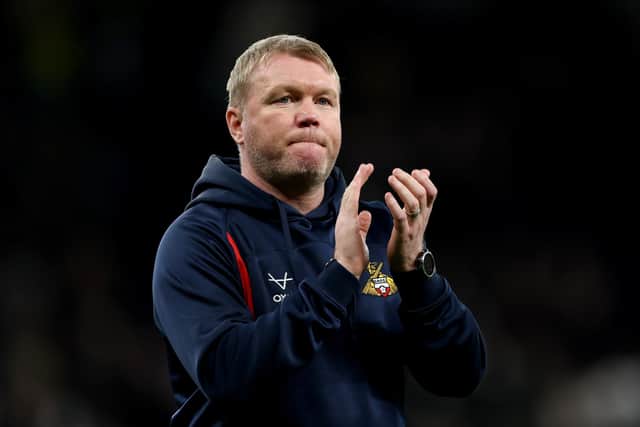Grant McCann, Manager of Doncaster Rovers acknowledges the fans after the Carabao Cup Third Round match between Tottenham Hotspur and Doncaster Rovers at Tottenham Hotspur Stadium on September 24, 2025 in London, England. (Photo by Justin Setterfield/Getty Images)