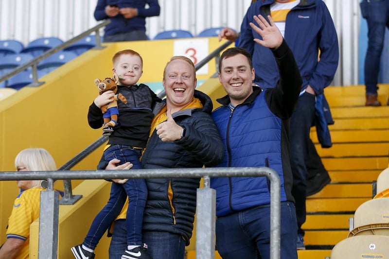 Mansfield Town fans ahead of the win over Stockport County.