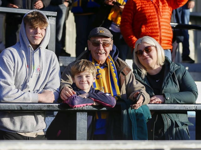 Mansfield Town fans ahead of the win over Salford.