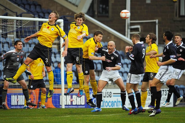 A Raith corner is cleared though they would win this November 2012 match by 2-1.