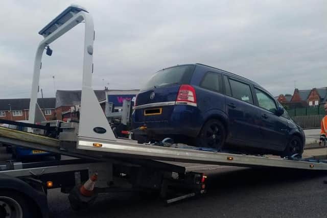 The car being removed by Ashfield District Council
