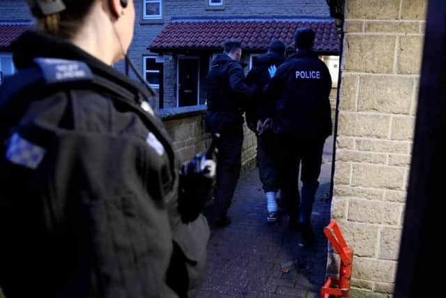 Arrests were made and mamba seized after an early morning drugs raid in Mansfield. Photo: Nottinghamshire Police