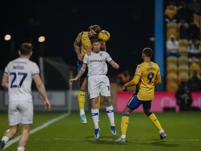 Stags action during the Sky Bet League 2 match against Tranmere Rovers FC at the One Call Stadium, 28 Nov 2023.   
Photo credit Chris & Jeanette Holloway, The Bigger Picture.media