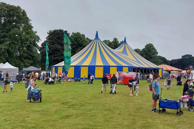 The big stripey display and show tents brought a big splash of colour to the festival