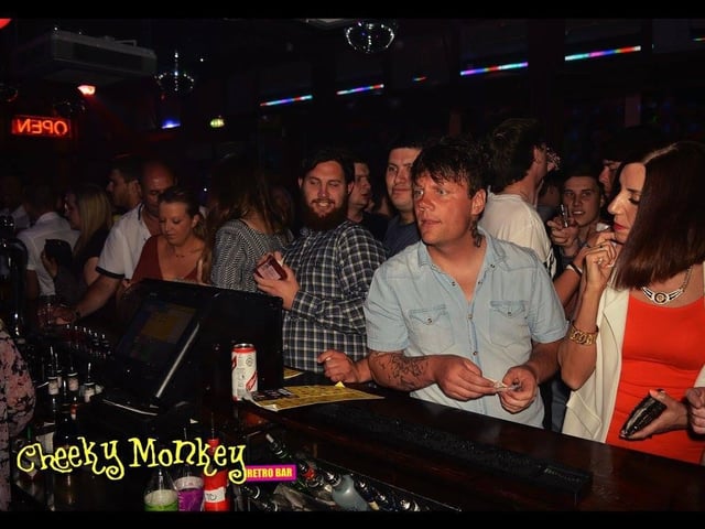 Grabbing some drinks at the bar