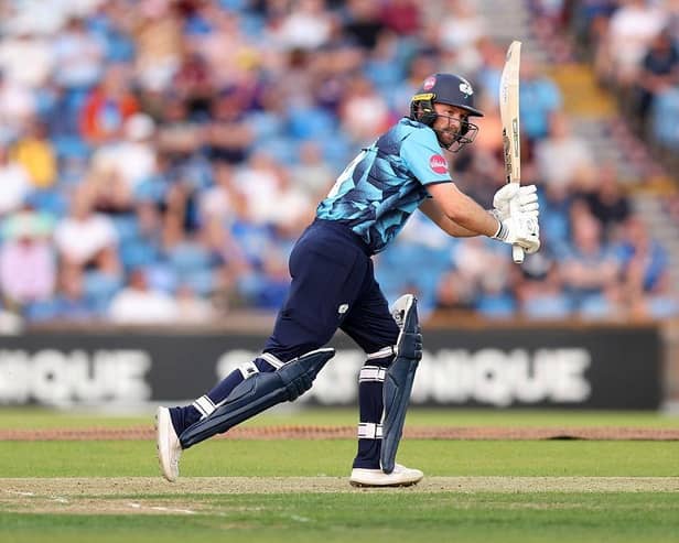Opener Adam Lyth top-scored with 52 off 27 balls to get Yorkshire off to a fast start against Notts.