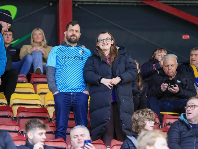 Mansfield Town fans ahead of the big win at Bradford