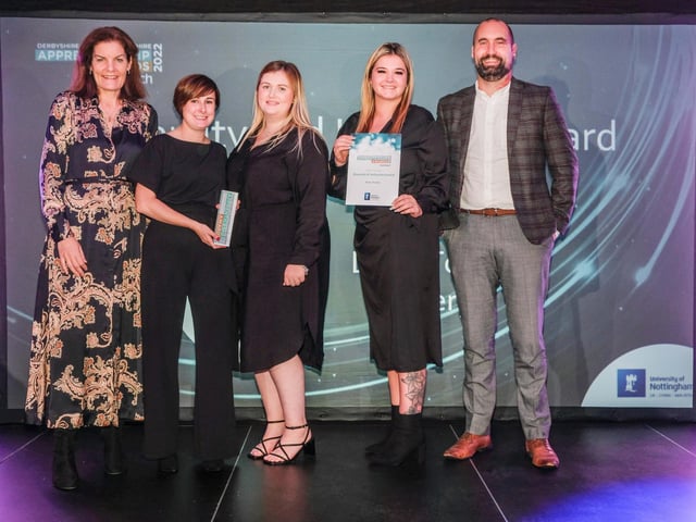 Emma Weston presents the Diversity and Inclusion Award to Little Toes Nursery and Raise The Bar