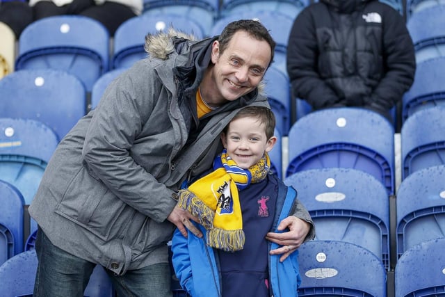 Mansfield Town fans ahead of kick-off on Saturday.