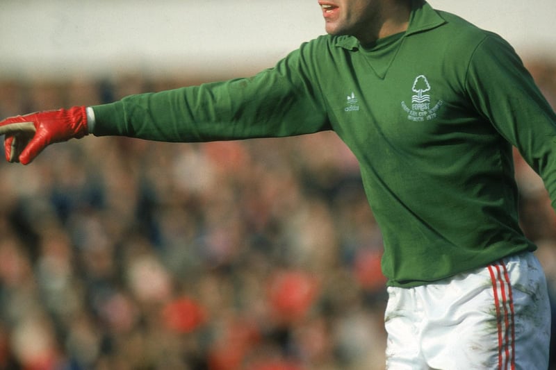 Peter Shilton organises the Nottingham Forest during a Division One match at the City Ground.
