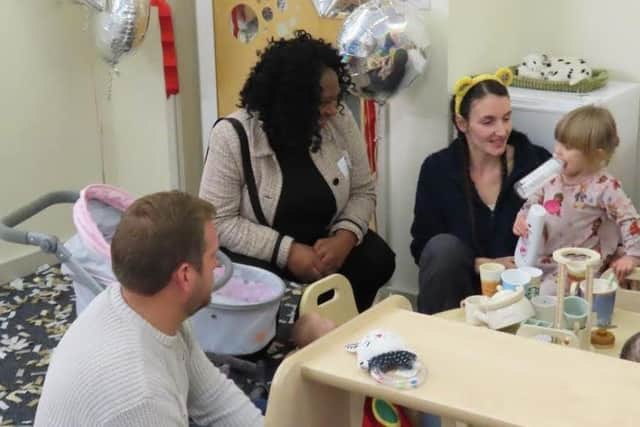 The MP chatted with children and parents at the new facility. Photo: Office of Juliet Campbell MP