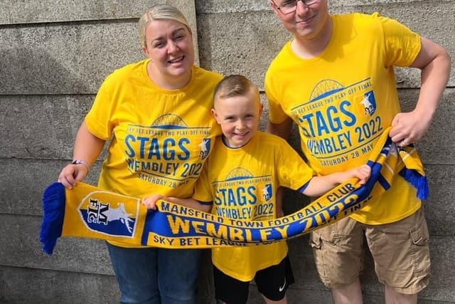 Mansfield Town fans make their way to Wembley.