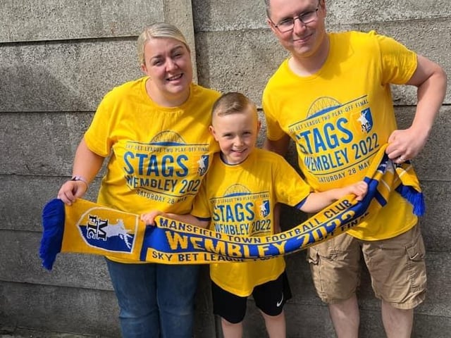 Mansfield Town fans make their way to Wembley.