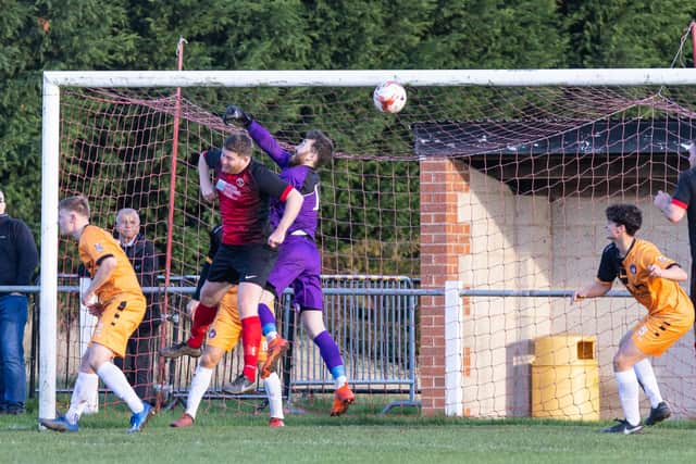 Ollerton Town pile on the pressure throughout a rather one-sided derby day.