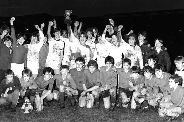It's March 1983 and the St Joseph's RC under 14s team is pictured standing with the Alexander Murray Cup after beating Hebburn Comprehensive School. Does this bring back memories?