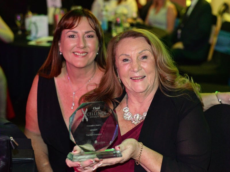 The Hair Emporium received a 4.9 out of 5 star review based on 116 reviews. One customer review said: "I love this salon: it’s a great mix of friendliness and creative professional hair care." Pictured Anne McPherson and her daughter Sallyanne Dexter, of The Hair Emporium at the Chad Business Awards