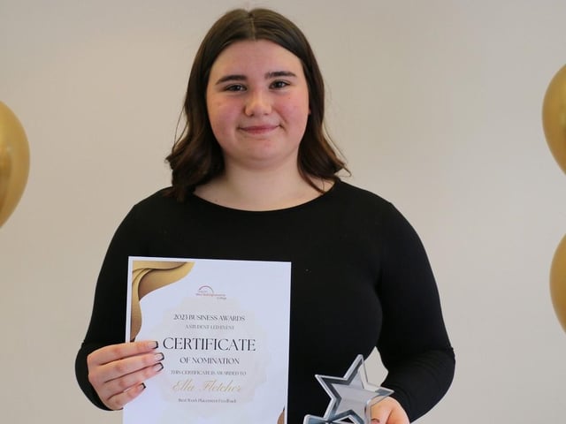 In addition to being the student team-leader for the event, Ella Fletcher scooped the best work placement feedback award.
