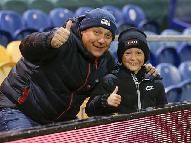 Mansfield Town fans at last night's defeat to Everton U21.