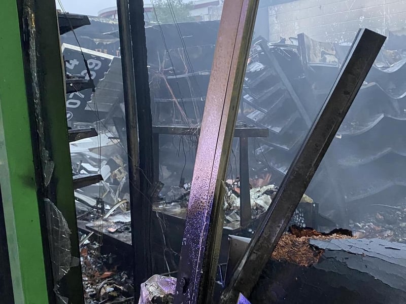 The interior of the supermarket has been gutted.