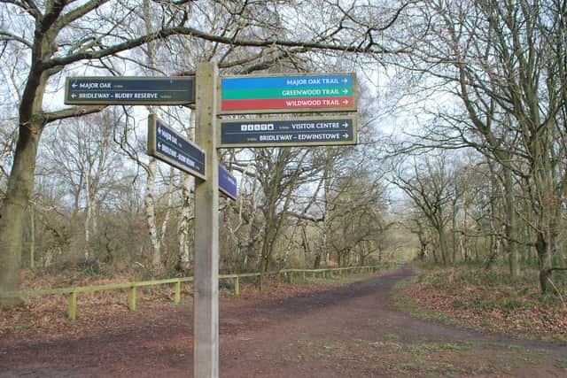 A signpost in Sherwood Forest.