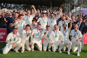 Cuckney celebrate the last gasp win at Lord’s in the ECB National Cup. Photo by Richard Parkes.