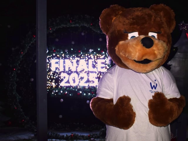 The mascot from the charity When You Wish Upon A Star which the Nuthall Lights has supported for more than 20 years.