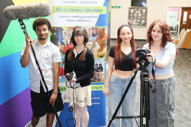 Left to right - students Luca Turner, Larisa Meresanu, Lily Riddin and Morgan McClean    Katie Chadburn, not pictured, was also involved