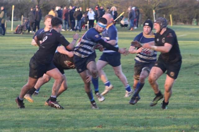 Mansfield in action in their defeat at rivals Kesteven.