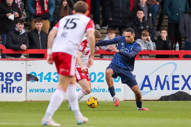 Action from Stags' game at Stevenage.