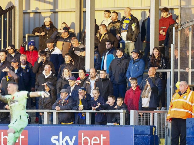Mansfield Town fans who watched the 1-0 win at Barrow.