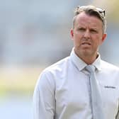 Former England cricketer and broadcaster Graeme Swann during day four of the 4th Test Match between India and England at JSCA International Stadium Complex on February 26, 2024 in Ranchi, India. (Photo by Gareth Copley/Getty Images)