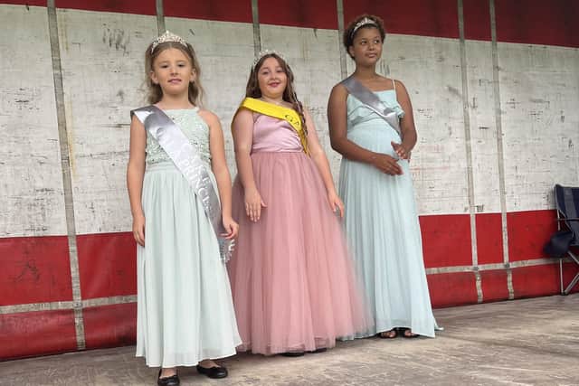 The Gala Queen - Scarlet Hodges, with princesses Isla Brooks and Grace Mae Evans.