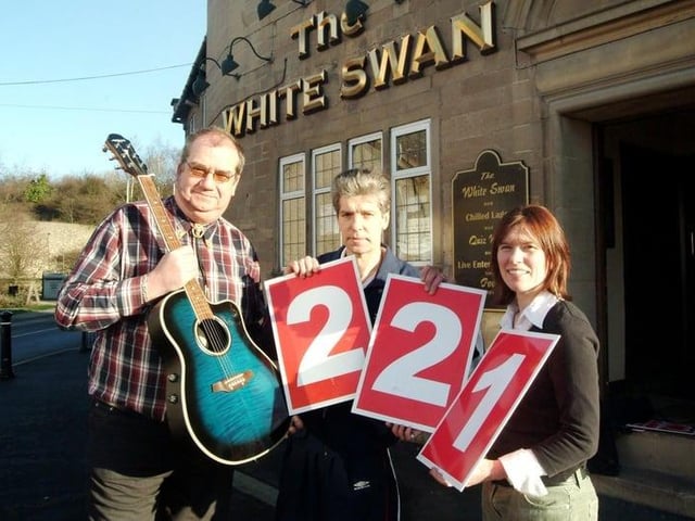 £221 was presented to Helena Mair, of the British Heart Foundation, by Bob Oakley, left, and Dave Thomson, landlord of The White Swan in Pleasley, in 2007. The money was raised from a fundraising evening at the pub at Christmas 2006.