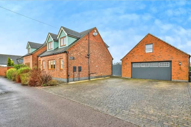 This architecturally designed property, constructed in 2013, is situated off a private gated driveway.