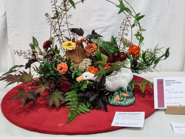 One of the floral art displays at the event. Photo: Lesley Grand-Scrutton