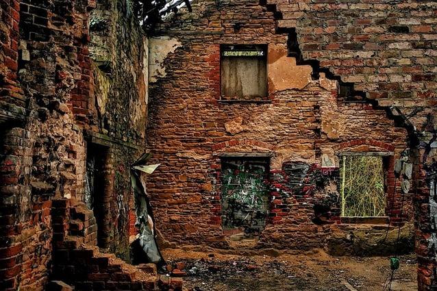 A photo of remnants of the former mill.