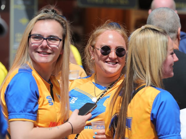 Stags fans enjoy the pre-match atmosphere.
