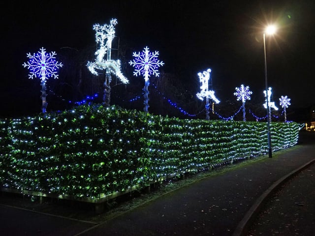 Dancing reindeer and snowflakes