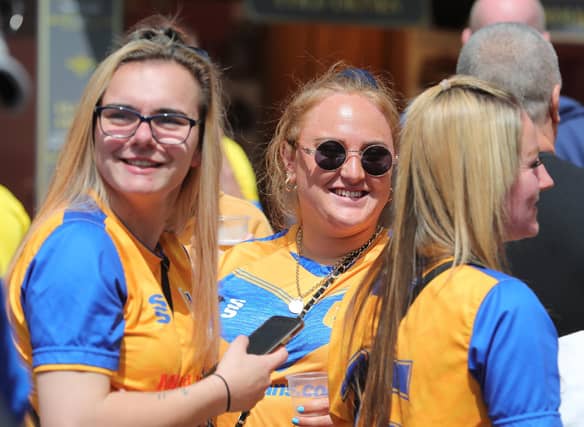 Stags fans enjoy the pre-match atmosphere.