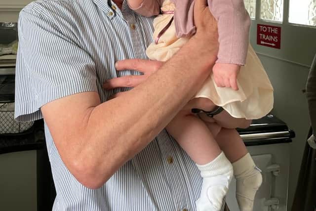 Stewart Chalkley pictured with great niece Elizabeth