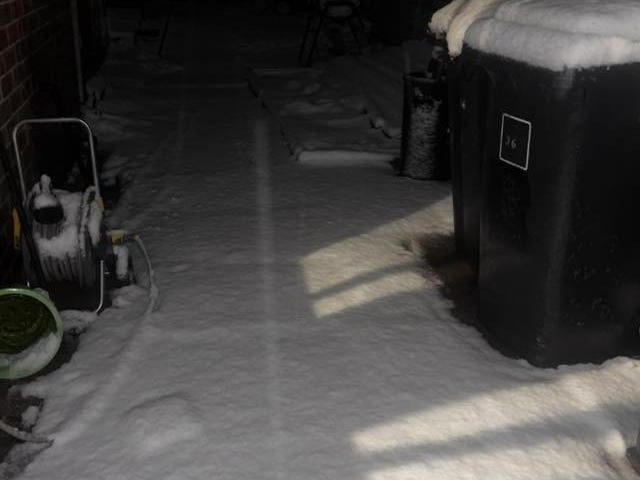 The view from Heather Smith's door in Eastwood on Friday.