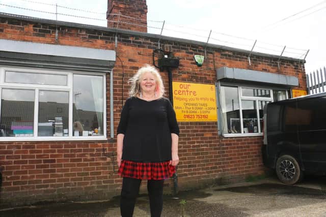 Angie Peppard outside the Pond Street centre