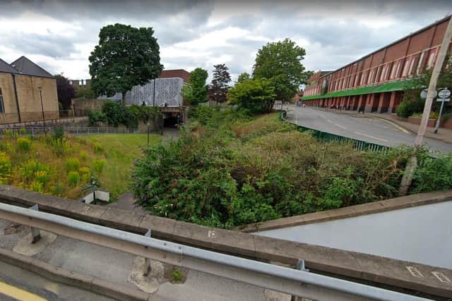 Walkden Street pocket park, at the junction with Quaker Way, Mansfield town centre.
