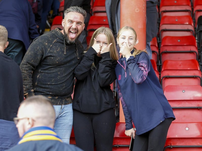 Stags fans enjoy victory at Gresty Road.